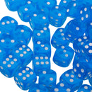 100pcs Transparent Six Sided D6 Dice for D&D TRPG Party Games Toys Blue