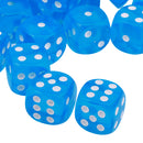 100pcs Transparent Six Sided D6 Dice for D&D TRPG Party Games Toys Blue