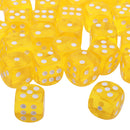 100pcs Transparent Six Sided D6 Dice for D&D TRPG Party Games Toys Yellow