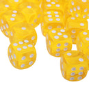 100pcs Transparent Six Sided D6 Dice for D&D TRPG Party Games Toys Yellow