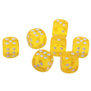 100pcs Transparent Six Sided D6 Dice for D&D TRPG Party Games Toys Yellow