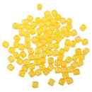 100pcs Transparent Six Sided D6 Dice for D&D TRPG Party Games Toys Yellow
