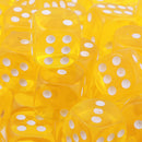 100pcs Transparent Six Sided D6 Dice for D&D TRPG Party Games Toys Yellow