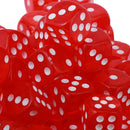 100pcs Transparent Six Sided D6 Dice for D&D TRPG Party Games Toys Red