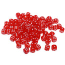 100pcs Transparent Six Sided D6 Dice for D&D TRPG Party Games Toys Red