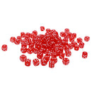 100pcs Transparent Six Sided D6 Dice for D&D TRPG Party Games Toys Red
