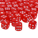 100pcs Transparent Six Sided D6 Dice for D&D TRPG Party Games Toys Red