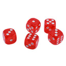 100pcs Transparent Six Sided D6 Dice for D&D TRPG Party Games Toys Red