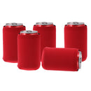 5x Neoprene Cooling Beer Drinks Bottle Tin Can Cooler Sleeve Holder Red
