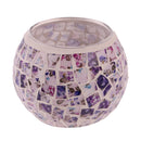 Home Wedding Party Pub Cafe Decor Open Mouth European Style Masaic Glass Crackle Round Candle Tealight Holder Cup 8cm