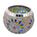 Home Wedding Party Pub Cafe Decor Open Mouth European Style Masaic Glass Crackle Round Candle Tealight Holder Cup 8cm