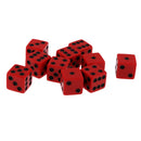 Pack of 10 Pieces 18mm Six Sided D6 Spot Dice for D&D TRPG Party Game Toy Red