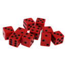 Pack of 10 Pieces 18mm Six Sided D6 Spot Dice for D&D TRPG Party Game Toy Red