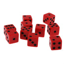 Pack of 10 Pieces 18mm Six Sided D6 Spot Dice for D&D TRPG Party Game Toy Red