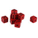 Pack of 10 Pieces 18mm Six Sided D6 Spot Dice for D&D TRPG Party Game Toy Red