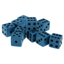 Pack of 10 Pieces 18mm Six Sided D6 Spot Dice for D&D TRPG Party Game Toy Blue