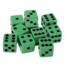 Pack of 10 Pieces 18mm Six Sided D6 Spot Dice for D&D TRPG Party Game Toy Green