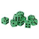 Pack of 10 Pieces 18mm Six Sided D6 Spot Dice for D&D TRPG Party Game Toy Green