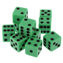 Pack of 10 Pieces 18mm Six Sided D6 Spot Dice for D&D TRPG Party Game Toy Green