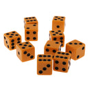 Pack of 10 Pieces 18mm Six Sided D6 Spot Dice for D&D TRPG Party Game Toy Orange