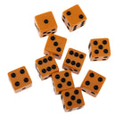 Pack of 10 Pieces 18mm Six Sided D6 Spot Dice for D&D TRPG Party Game Toy Orange