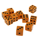 Pack of 10 Pieces 18mm Six Sided D6 Spot Dice for D&D TRPG Party Game Toy Orange