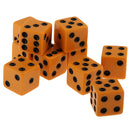 Pack of 10 Pieces 18mm Six Sided D6 Spot Dice for D&D TRPG Party Game Toy Orange