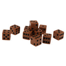 Pack of 10 Pieces 18mm Six Sided D6 Spot Dice for D&D TRPG Party Game Toy Brown