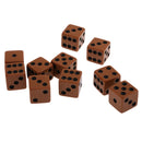 Pack of 10 Pieces 18mm Six Sided D6 Spot Dice for D&D TRPG Party Game Toy Brown