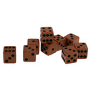 Pack of 10 Pieces 18mm Six Sided D6 Spot Dice for D&D TRPG Party Game Toy Brown