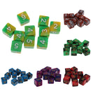 Pack of 10 Dual Colored Six Sided D6 Dice for D&D RPG Game Green & Yellow