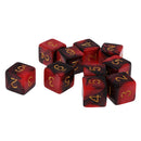 Pack of 10 Dual Colored Six Sided D6 Dice for D&D TRPG Games Red & Black