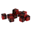 Pack of 10 Dual Colored Six Sided D6 Dice for D&D TRPG Games Red & Black