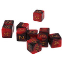 Pack of 10 Dual Colored Six Sided D6 Dice for D&D TRPG Games Red & Black