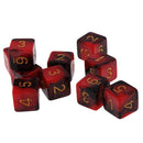 Pack of 10 Dual Colored Six Sided D6 Dice for D&D TRPG Games Red & Black