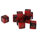 Pack of 10 Dual Colored Six Sided D6 Dice for D&D TRPG Games Red & Black