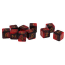 Pack of 10 Dual Colored Six Sided D6 Dice for D&D TRPG Games Red & Black