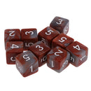 Pack of 10 Dual Colored Six Sided D6 Dice for D&D TRPG Games Brown & Gray
