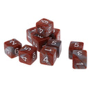 Pack of 10 Dual Colored Six Sided D6 Dice for D&D TRPG Games Brown & Gray