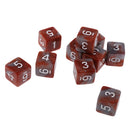 Pack of 10 Dual Colored Six Sided D6 Dice for D&D TRPG Games Brown & Gray