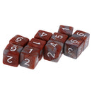 Pack of 10 Dual Colored Six Sided D6 Dice for D&D TRPG Games Brown & Gray