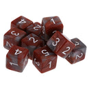 Pack of 10 Dual Colored Six Sided D6 Dice for D&D TRPG Games Brown & Gray
