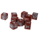 Pack of 10 Dual Colored Six Sided D6 Dice for D&D TRPG Games Brown & Gray