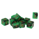 Pack of 10 Dual Colored Six Sided D6 Dice for D&D TRPG Game Green & Black