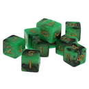 Pack of 10 Dual Colored Six Sided D6 Dice for D&D TRPG Game Green & Black