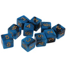 Pack of 10 Dual Colored Six Sided D6 Dice for D&D TRPG Games Blue & Black