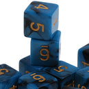 Pack of 10 Dual Colored Six Sided D6 Dice for D&D TRPG Games Blue & Black
