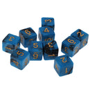Pack of 10 Dual Colored Six Sided D6 Dice for D&D TRPG Games Blue & Black