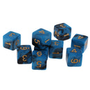 Pack of 10 Dual Colored Six Sided D6 Dice for D&D TRPG Games Blue & Black