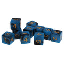 Pack of 10 Dual Colored Six Sided D6 Dice for D&D TRPG Games Blue & Black
